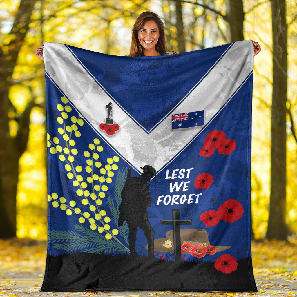 VibeHoodie Blanket - (Custom) Australia ANZAC Lest We Forget 2022 Premium Blanket LT10 - Vibe Hoodie Shop