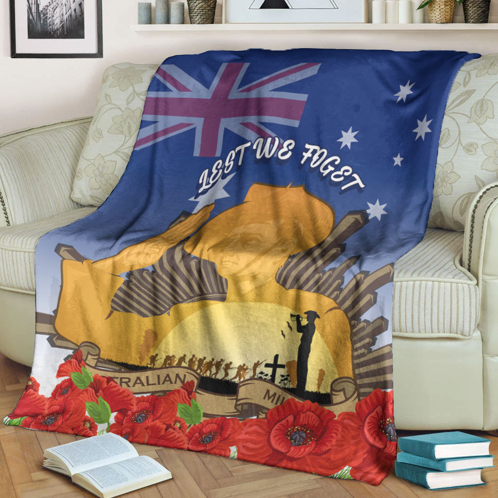 VibeHoodie Blanket - (Custom) Australia ANZAC Day Soldier Salute Premium Blanket LT10 - Vibe Hoodie Shop