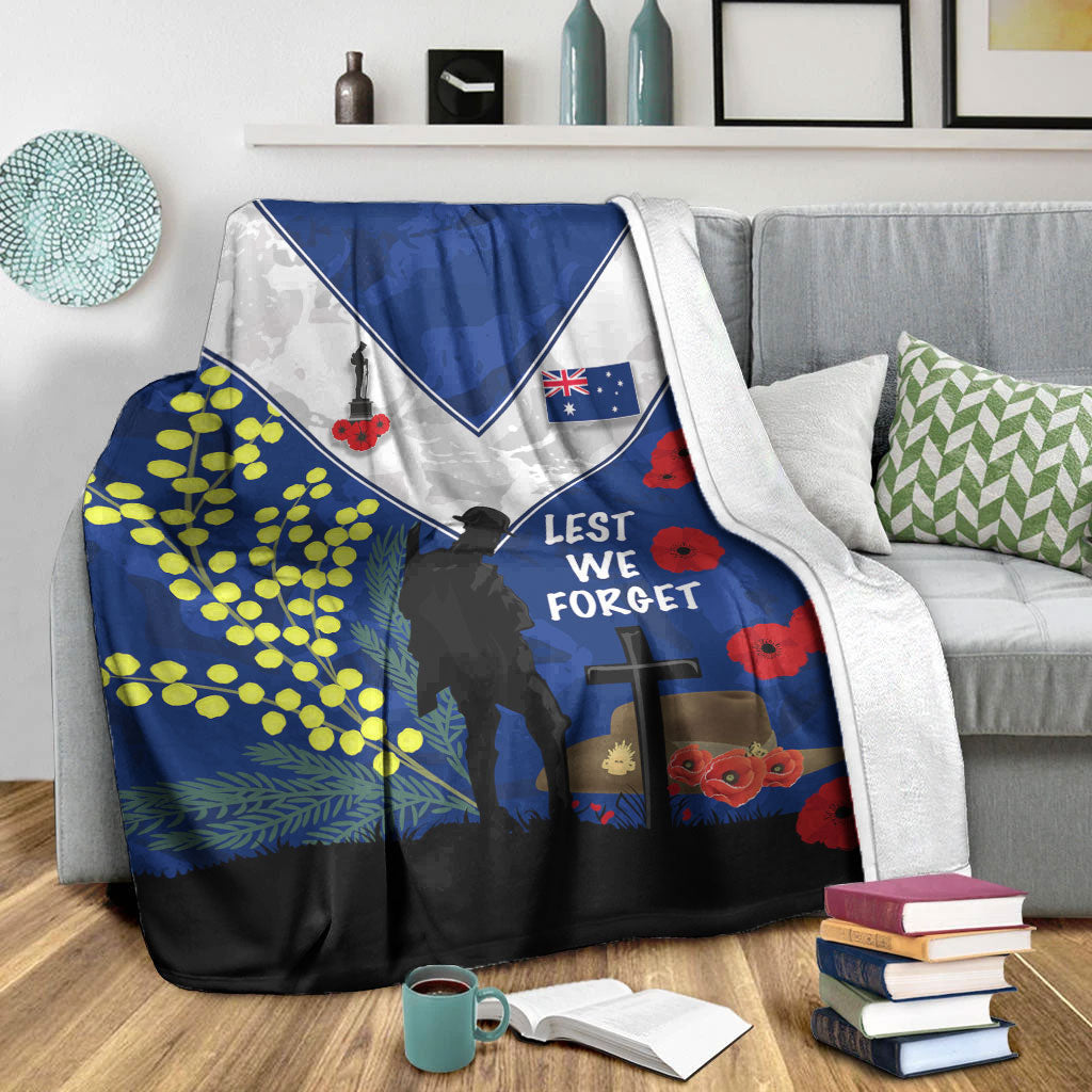 VibeHoodie Blanket - (Custom) Australia ANZAC Lest We Forget 2022 Premium Blanket LT10 - Vibe Hoodie Shop