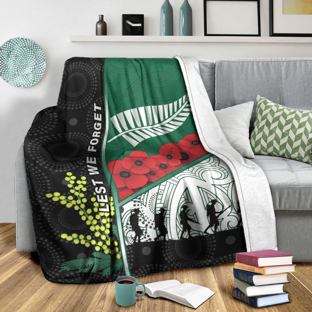 VibeHoodie Blanket - Australia Indigenous and New Zealand Maori ANZAC Premium Blanket LT10 - Vibe Hoodie Shop