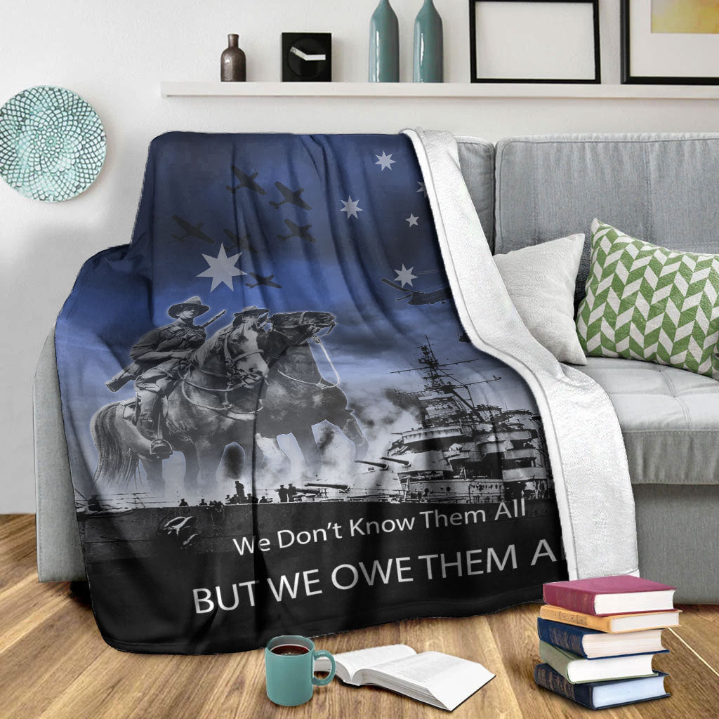 VibeHoodie Blanket - ANZAC Day Australia Light Horse Premium Blanket LT10 - Vibe Hoodie Shop