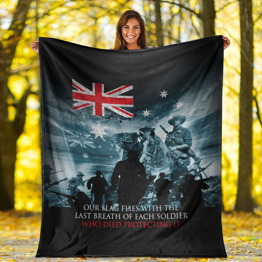 VibeHoodie Blanket - Australia ANZAC Day Soldier Remembrance Premium Blanket LT10 - Vibe Hoodie Shop