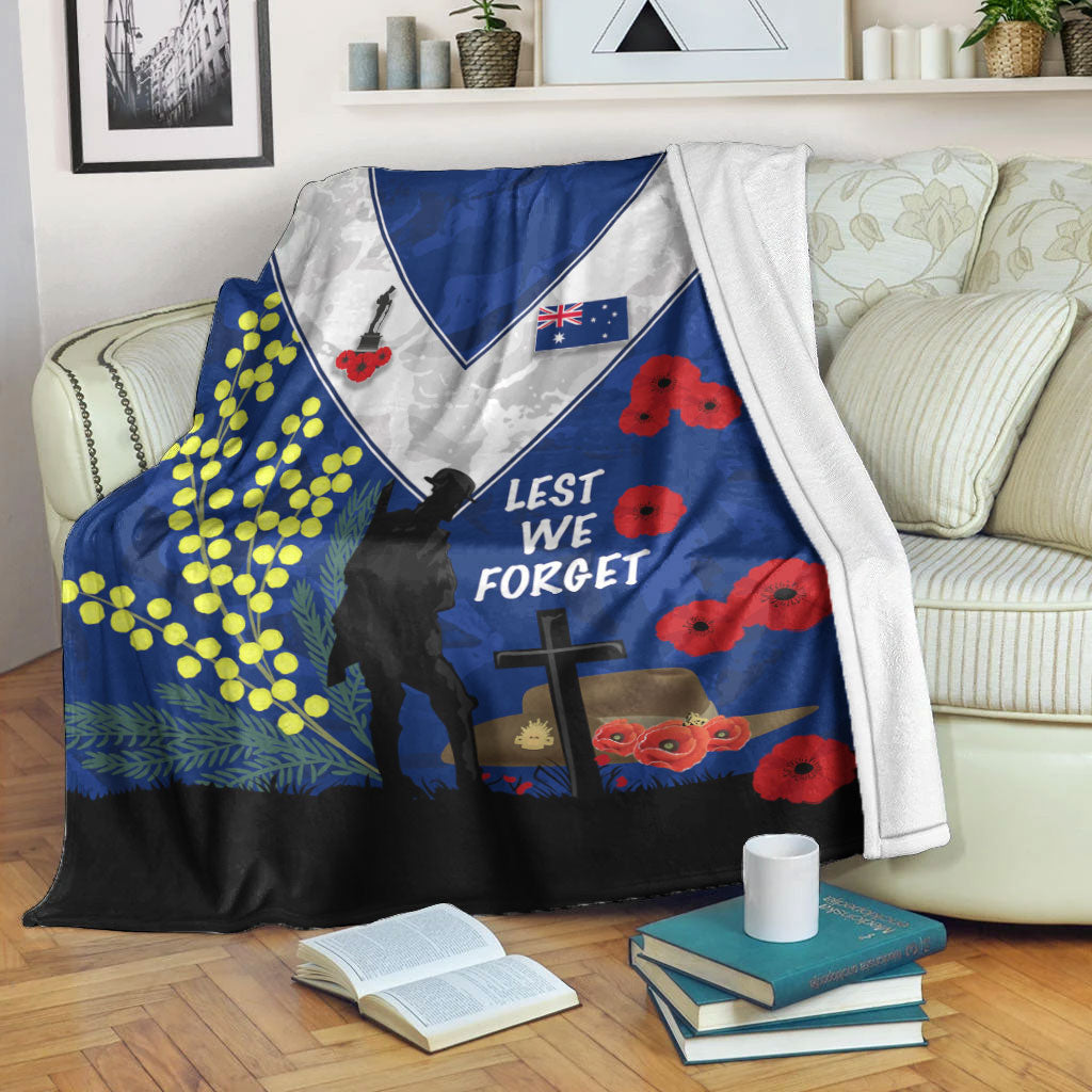 VibeHoodie Blanket - (Custom) Australia ANZAC Lest We Forget 2022 Premium Blanket LT10 - Vibe Hoodie Shop