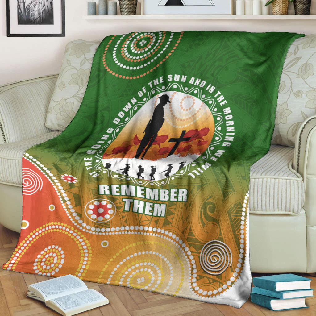 VibeHoodie Blanket - (Custom) ANZAC New Zealand Maori - Australia Indigenous Premium Blanket LT10 - Vibe Hoodie Shop