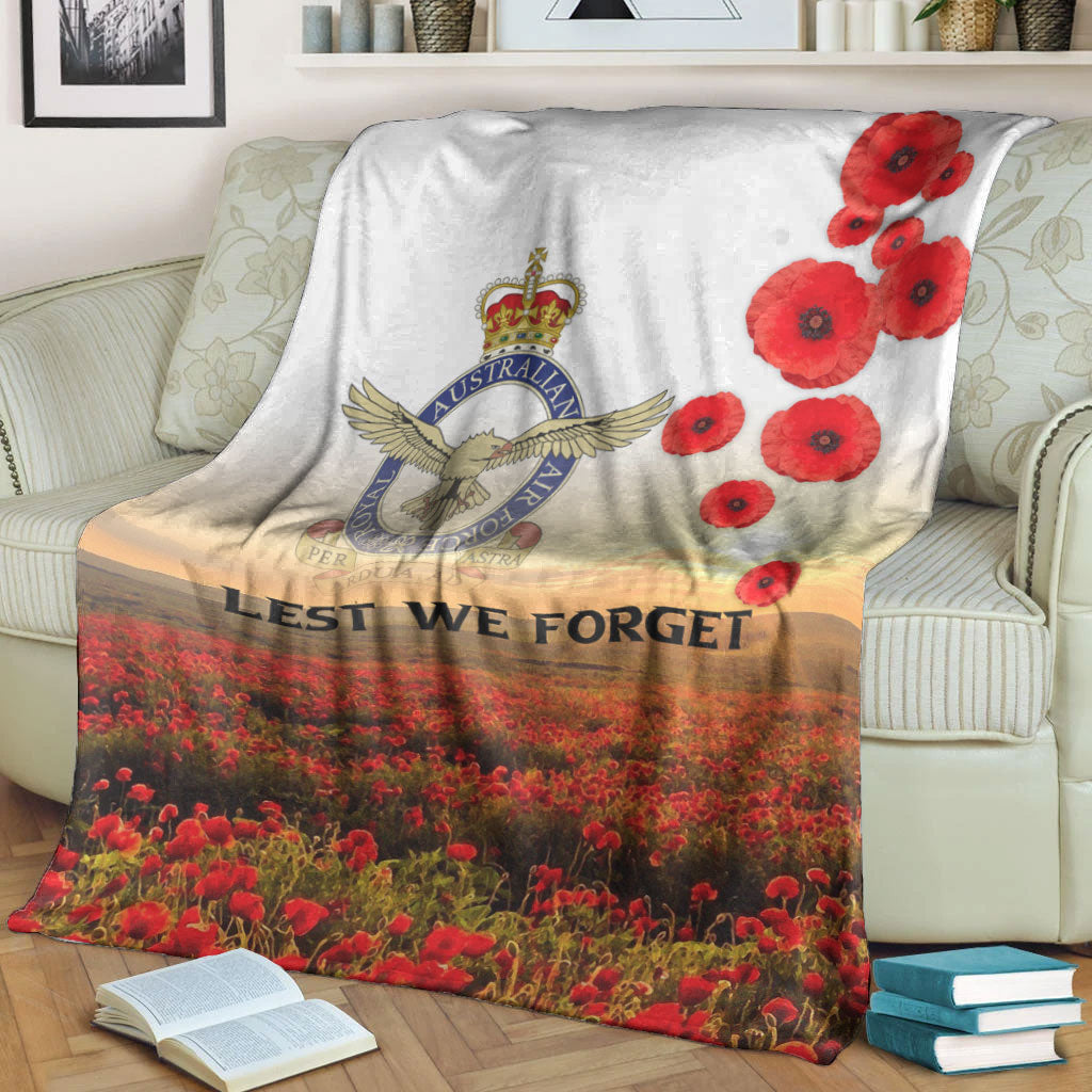 VibeHoodie Blanket - ANZAC Day Australian Air Force Premium Blanket LT10 - Vibe Hoodie Shop