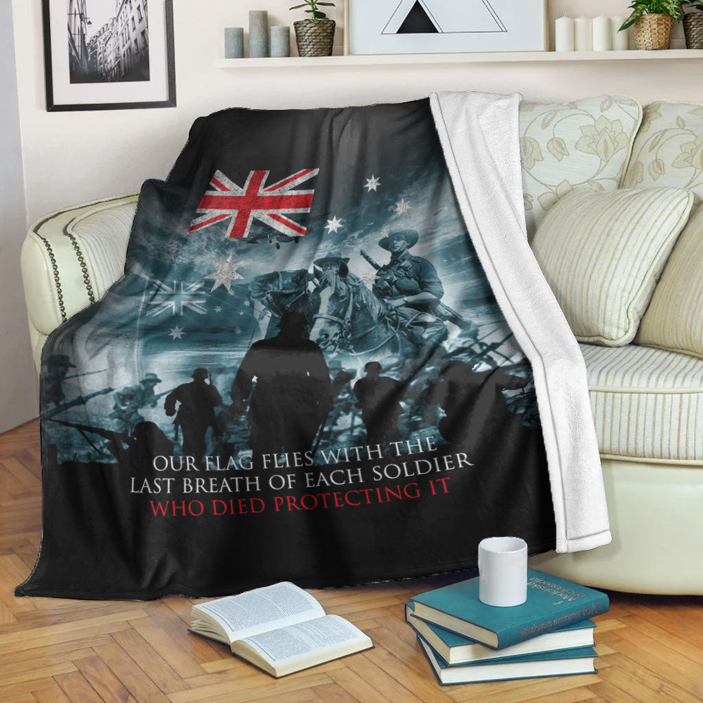 VibeHoodie Blanket - Australia ANZAC Day Soldier Remembrance Premium Blanket LT10 - Vibe Hoodie Shop