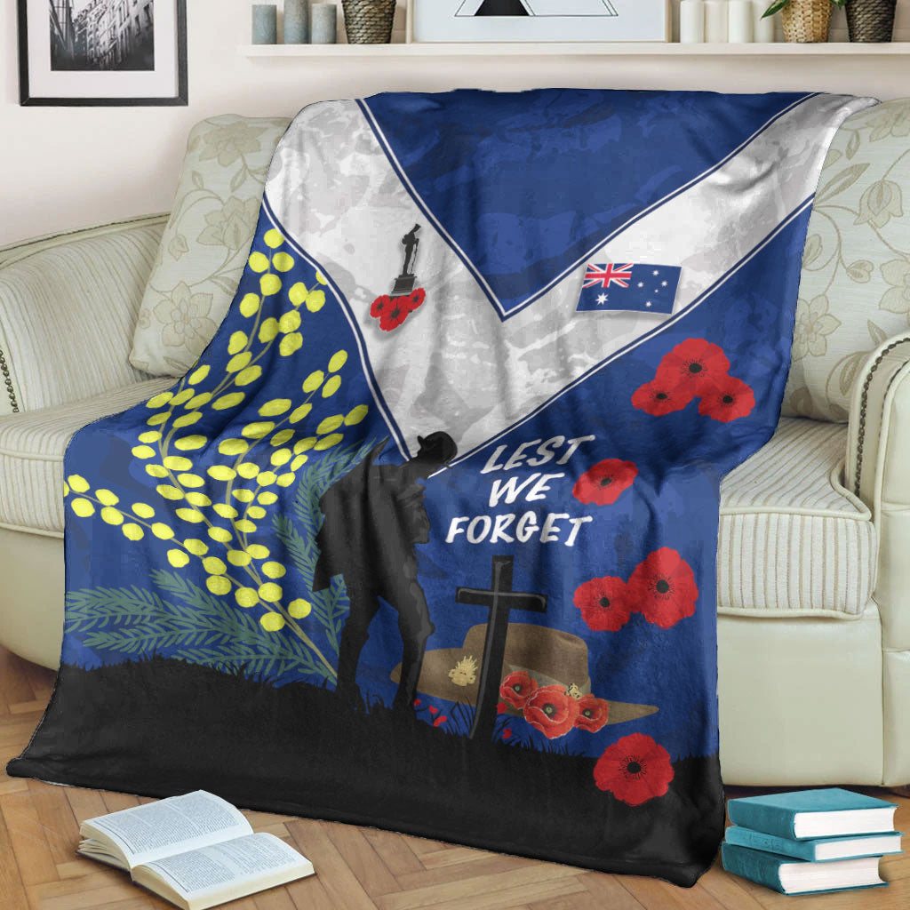 VibeHoodie Blanket - (Custom) Australia ANZAC Lest We Forget 2022 Premium Blanket LT10 - Vibe Hoodie Shop