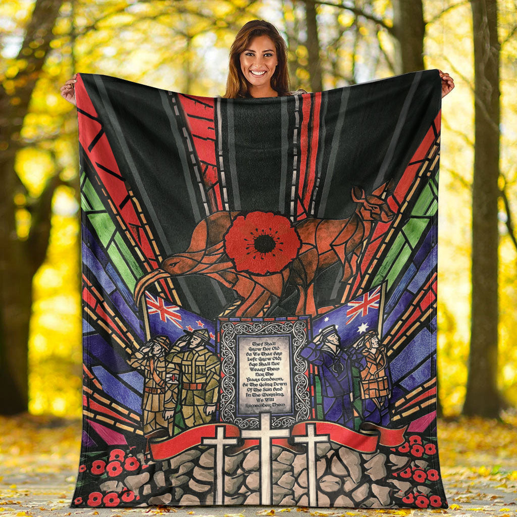 VibeHoodie Blanket - ANZAC Day Lest We Forget Australia and New Zealand Premium Blanket LT10 - Vibe Hoodie Shop