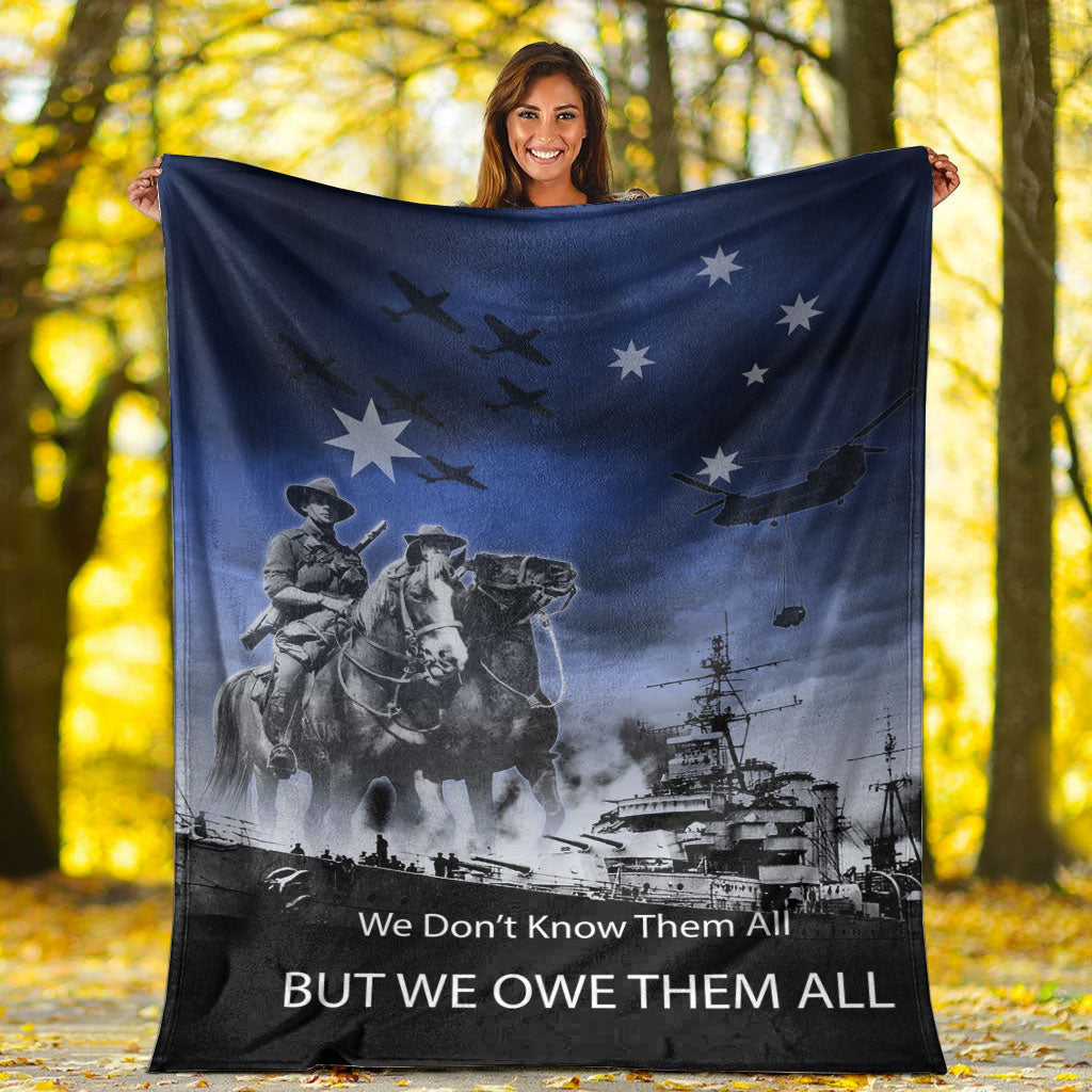 VibeHoodie Blanket - ANZAC Day Australia Light Horse Premium Blanket LT10 - Vibe Hoodie Shop