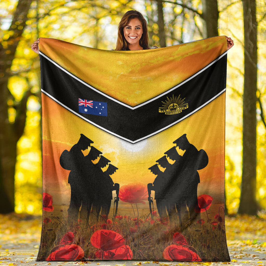 VibeHoodie Blanket - Australia Standing Guard ANZAC Day Premium Blanket LT10 - Vibe Hoodie Shop