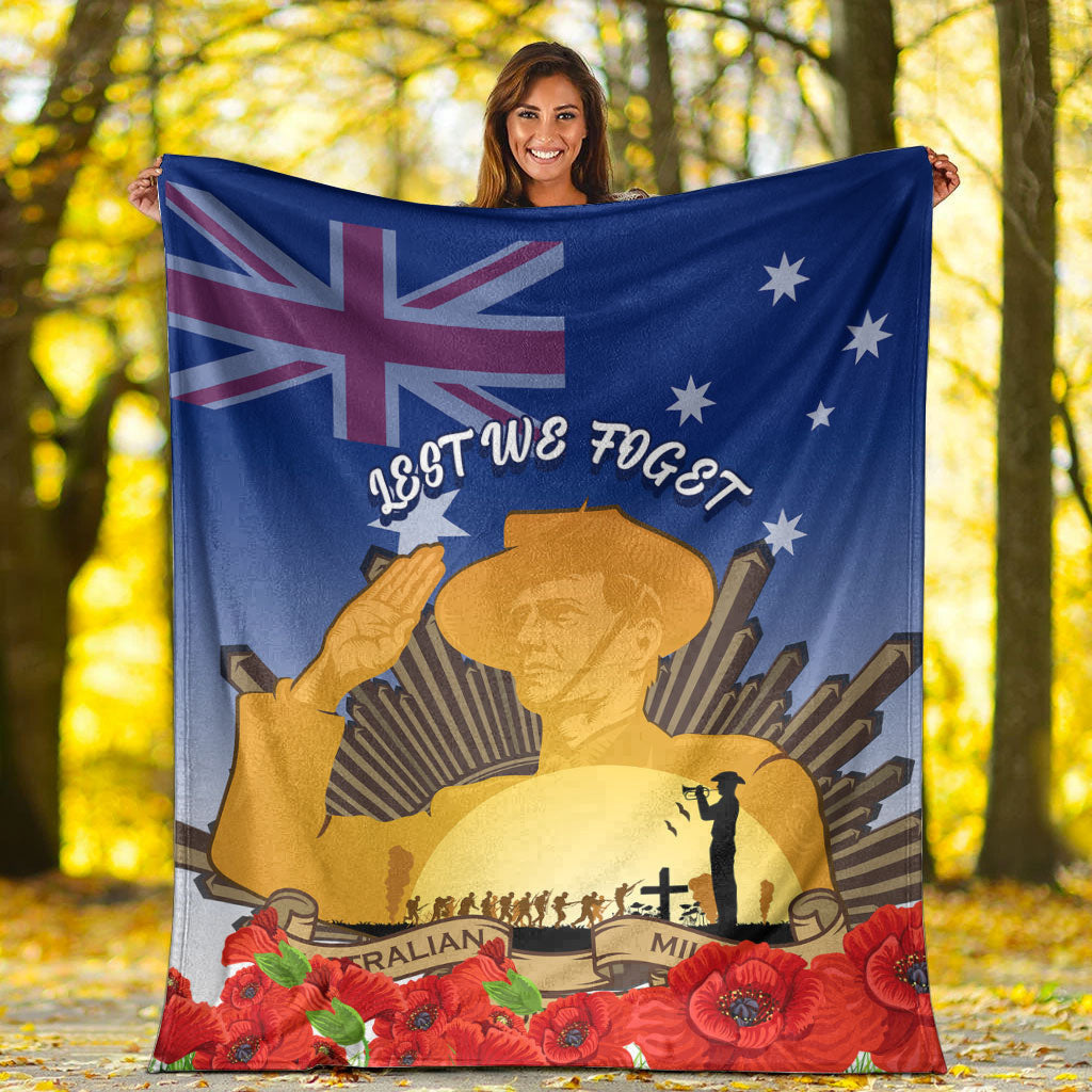 VibeHoodie Blanket - Australia ANZAC Day Soldier Salute Premium Blanket LT10 - Vibe Hoodie Shop