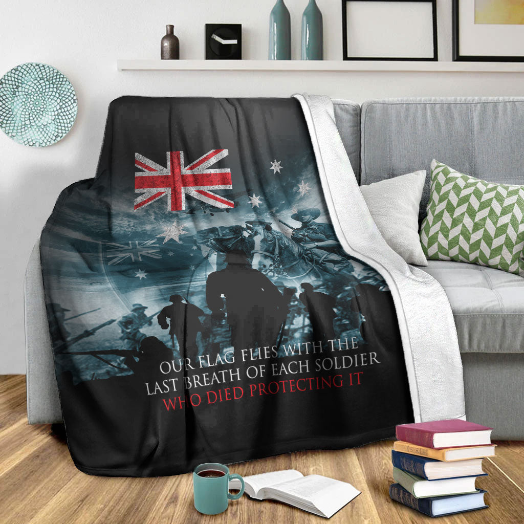 VibeHoodie Blanket - Australia ANZAC Day Soldier Remembrance Premium Blanket LT10 - Vibe Hoodie Shop