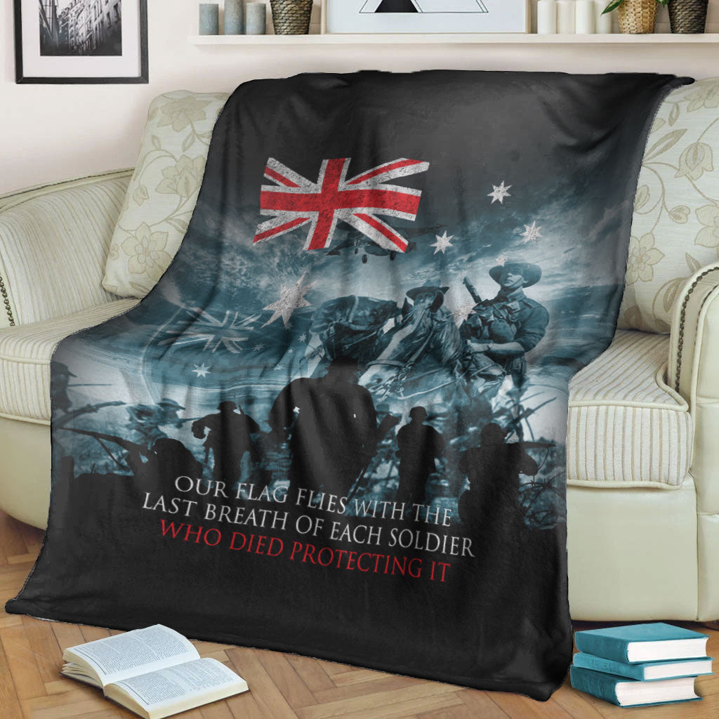 VibeHoodie Blanket - Australia ANZAC Day Soldier Remembrance Premium Blanket LT10 - Vibe Hoodie Shop