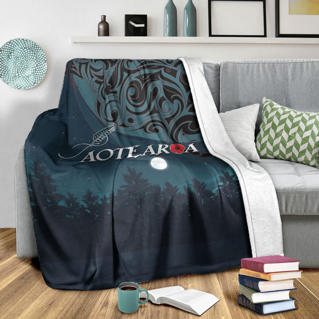 VibeHoodie Blanket - New Zealand Paua Silver Fern Poppy Premium Blanket LT10 - Vibe Hoodie Shop