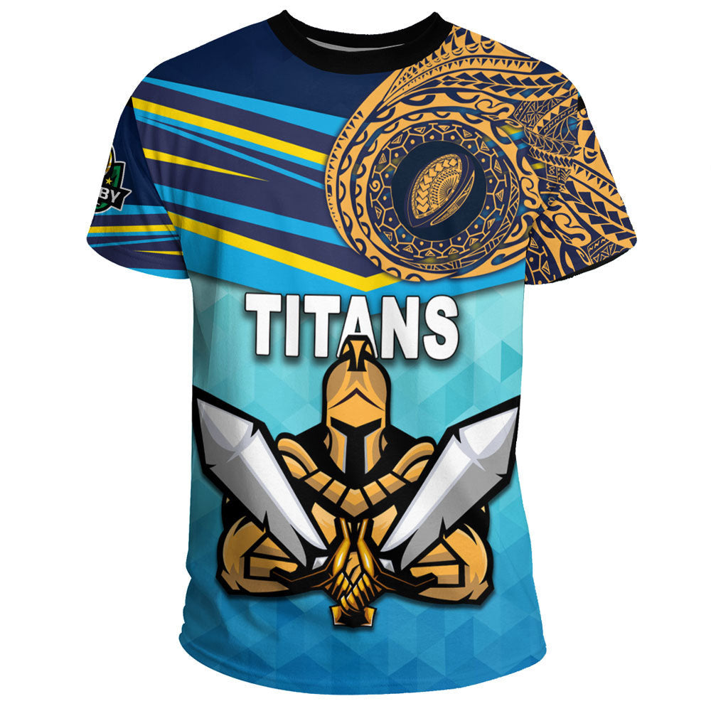 Vibe Hoodie Clothing - Gold Coast Titans Indigenous Polynesian Tattoo Style T Shirt - Vibe Hoodie Shop