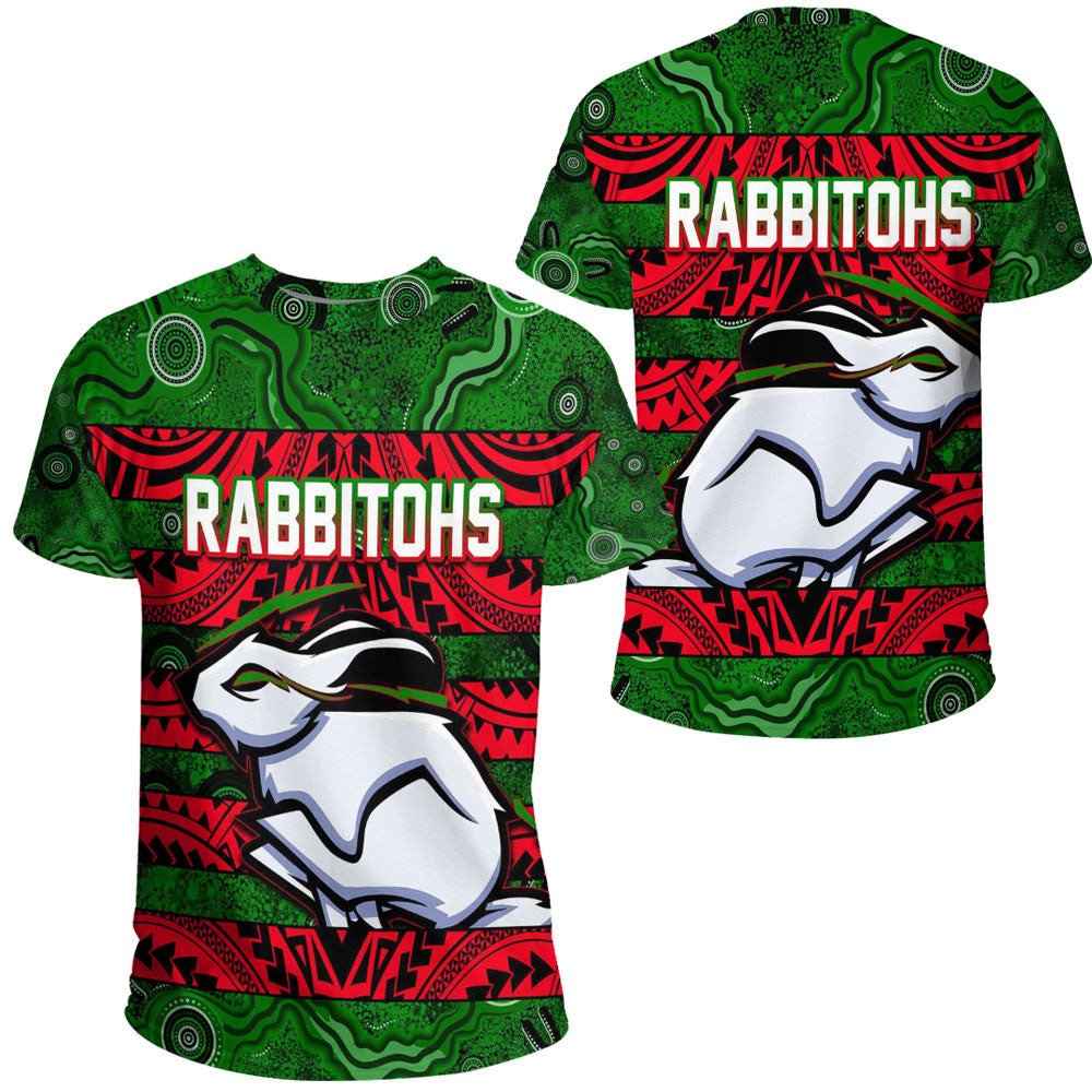 Vibe Hoodie Clothing - South Sydney Rabbitohs Aboriginal Tattoo Style T Shirt - Vibe Hoodie Shop