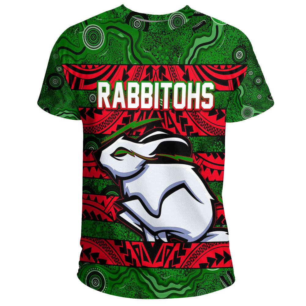 Vibe Hoodie Clothing - South Sydney Rabbitohs Aboriginal Tattoo Style T Shirt - Vibe Hoodie Shop