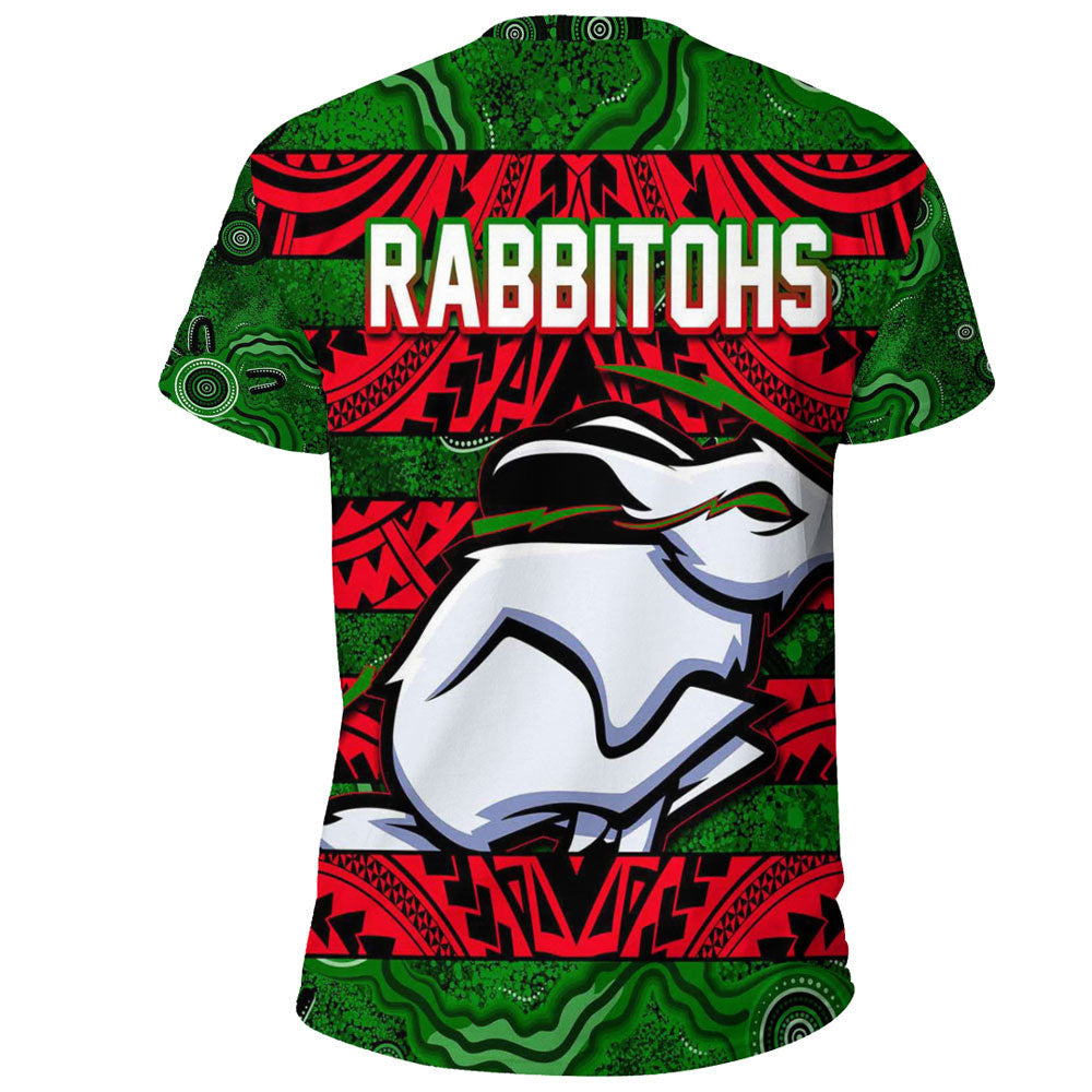 Vibe Hoodie Clothing - South Sydney Rabbitohs Aboriginal Tattoo Style T Shirt - Vibe Hoodie Shop