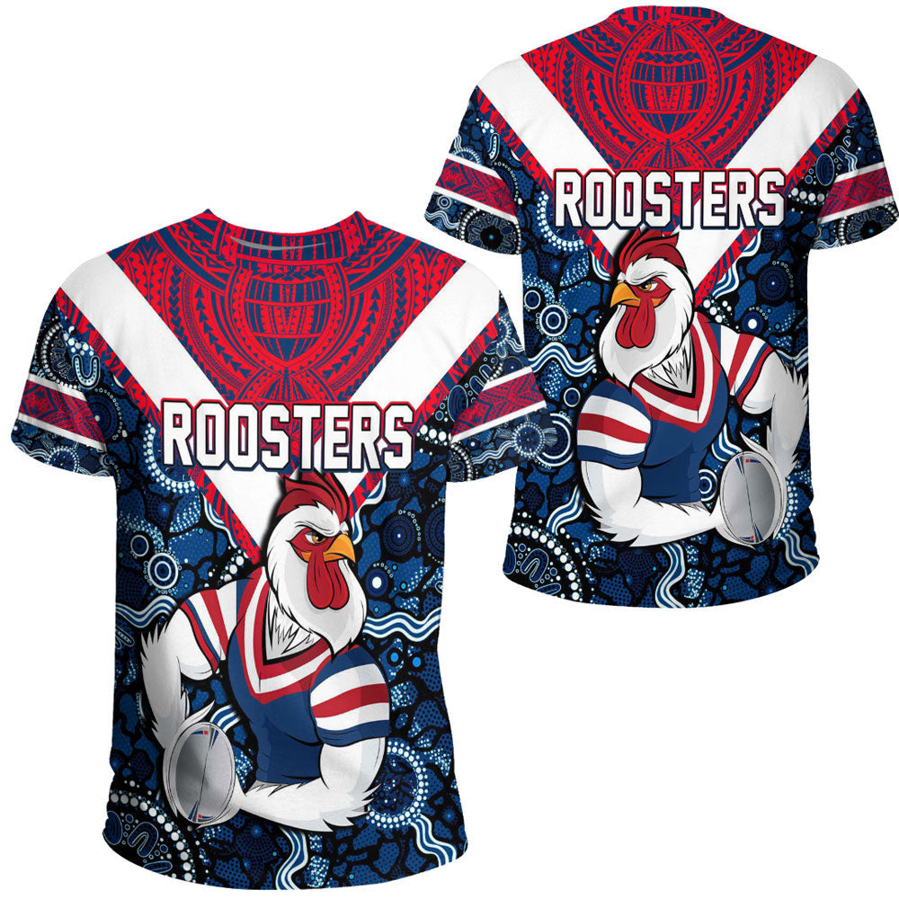Vibe Hoodie Clothing - Sydney Roosters Aboriginal Tattoo Style T Shirt - Vibe Hoodie Shop