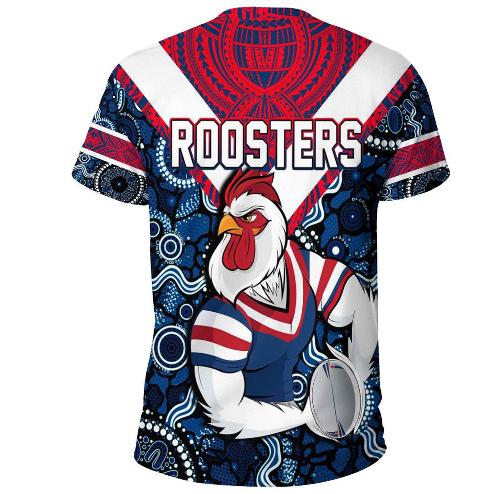 Vibe Hoodie Clothing - Sydney Roosters Aboriginal Tattoo Style T Shirt - Vibe Hoodie Shop