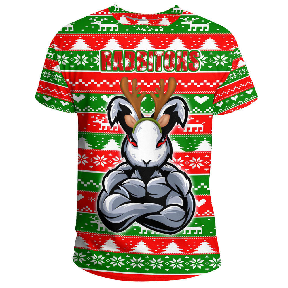 Vibe Hoodie Clothing - (Custom) South Sydney Rabbitohs Christmas 2022 T Shirt - Vibe Hoodie Shop