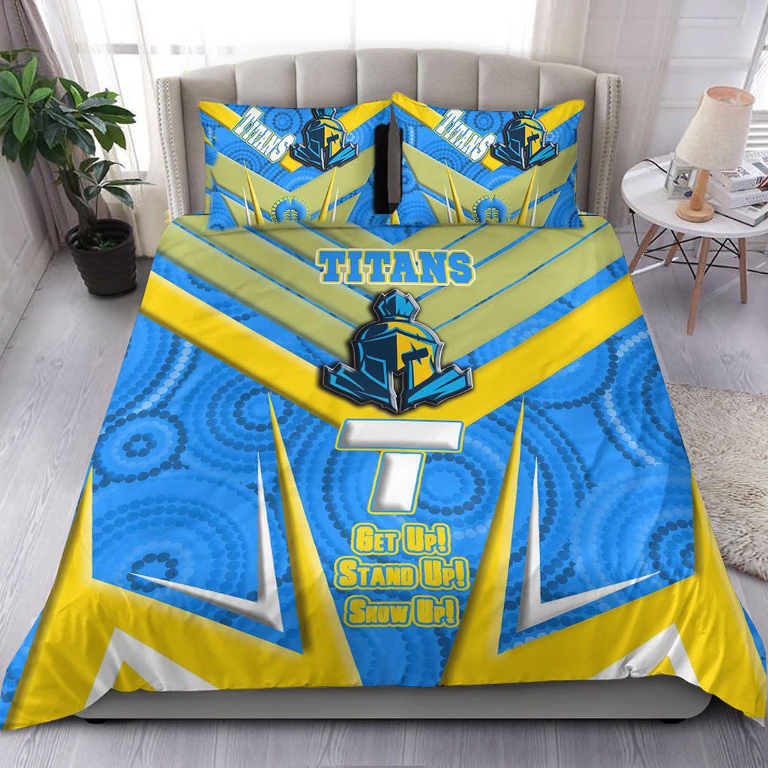 Vibe Hoodie Bedding Set - Gold Coast Titans Naidoc 2022 Sporty Style Bedding Set - Vibe Hoodie Shop