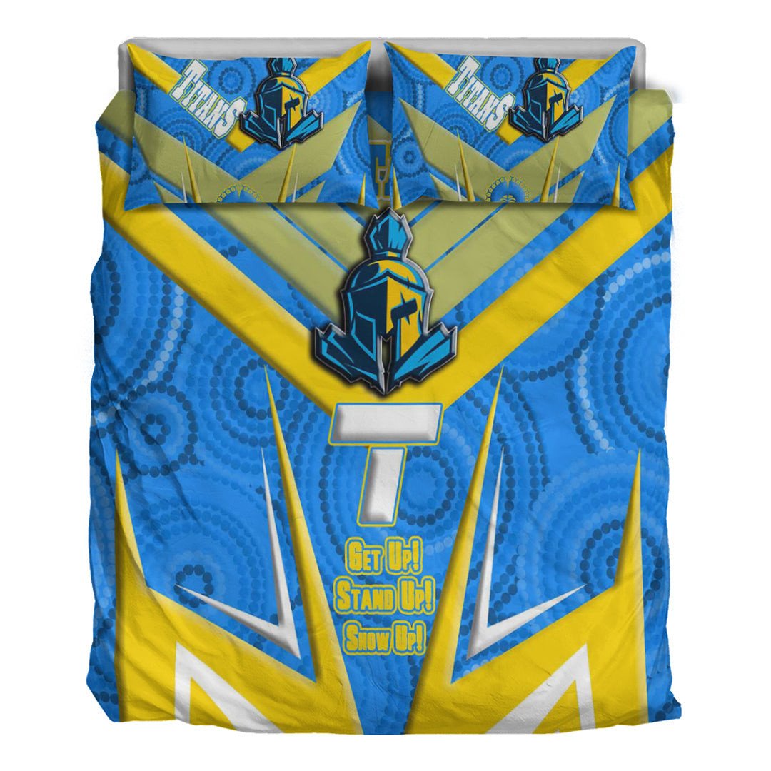 Vibe Hoodie Bedding Set - Gold Coast Titans Naidoc 2022 Sporty Style Bedding Set - Vibe Hoodie Shop