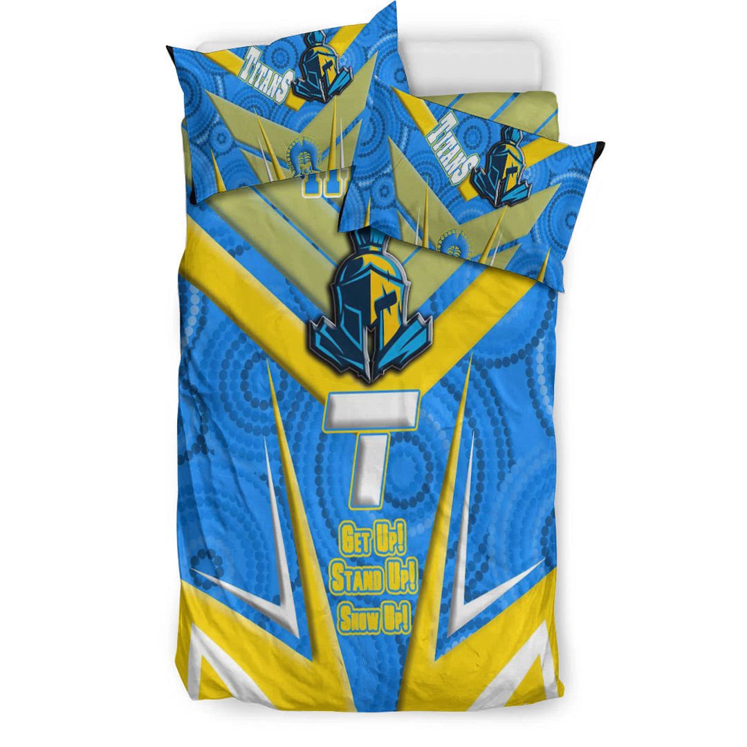 Vibe Hoodie Bedding Set - Gold Coast Titans Naidoc 2022 Sporty Style Bedding Set - Vibe Hoodie Shop