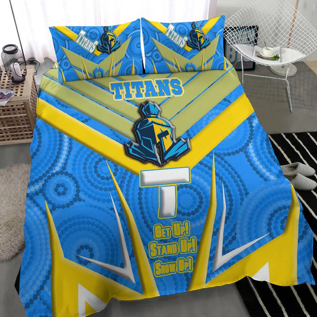 Vibe Hoodie Bedding Set - Gold Coast Titans Naidoc 2022 Sporty Style Bedding Set - Vibe Hoodie Shop