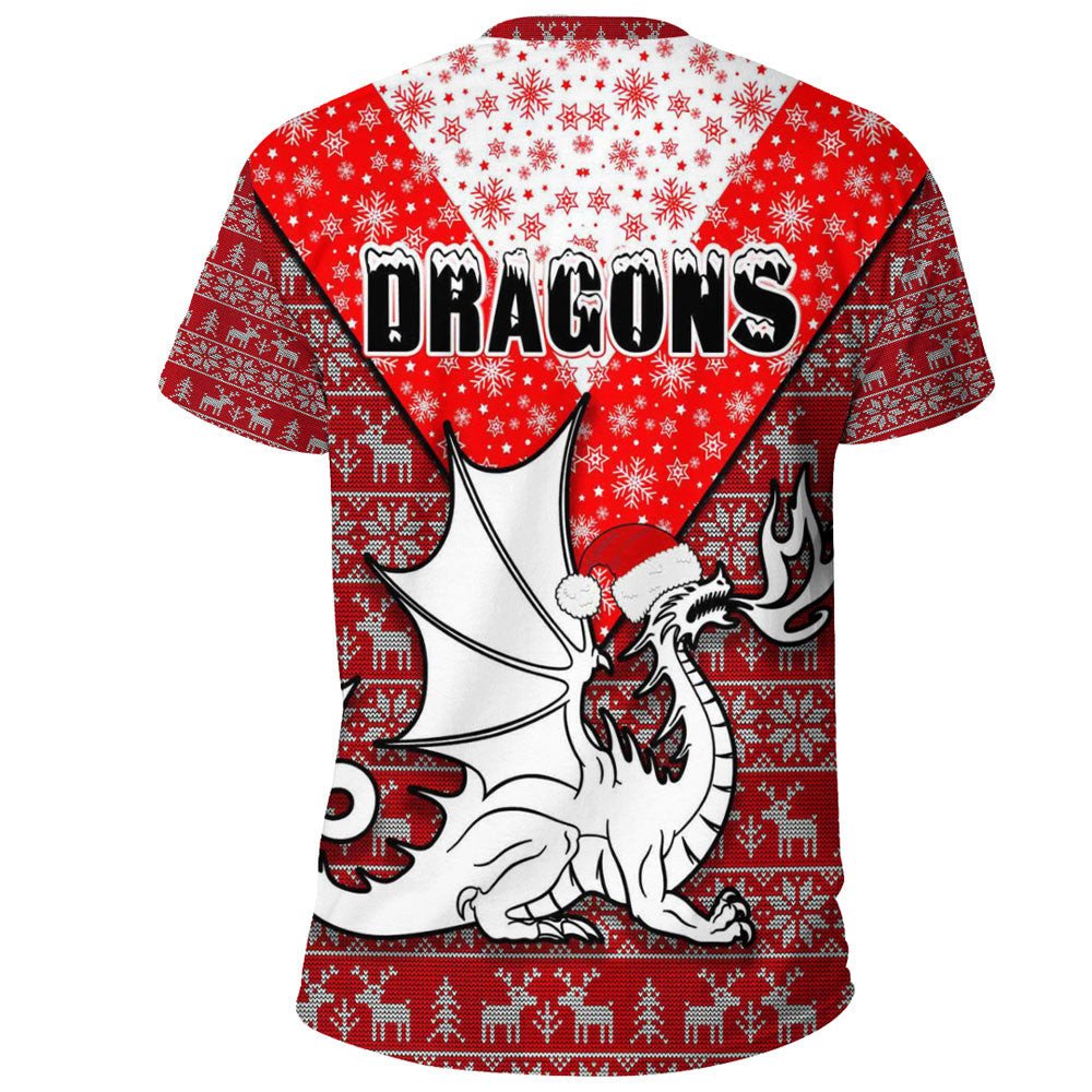 Vibe Hoodie Clothing - St. George Illawarra Dragons Christmas T-shirt - Vibe Hoodie Shop