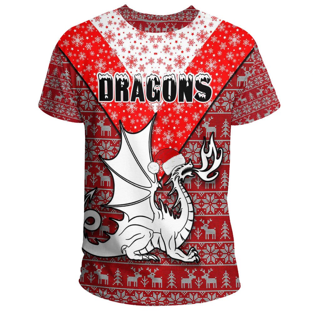 Vibe Hoodie Clothing - St. George Illawarra Dragons Christmas T-shirt - Vibe Hoodie Shop