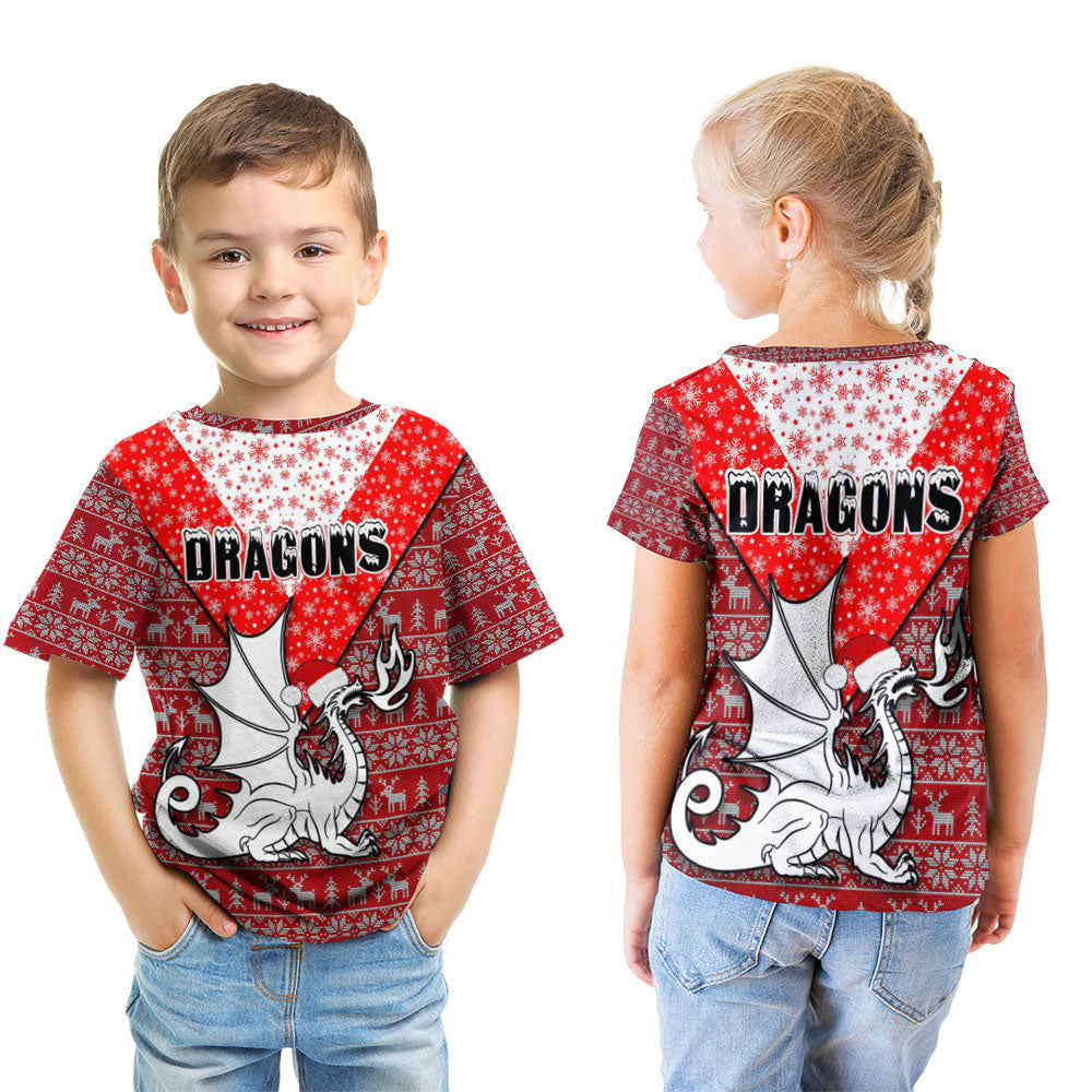 Vibe Hoodie Clothing - St. George Illawarra Dragons Christmas T-shirt - Vibe Hoodie Shop