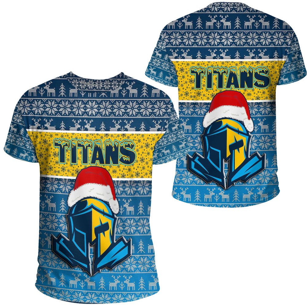 Vibe Hoodie Clothing - Gold Coast Titans Christmas T-shirt - Vibe Hoodie Shop