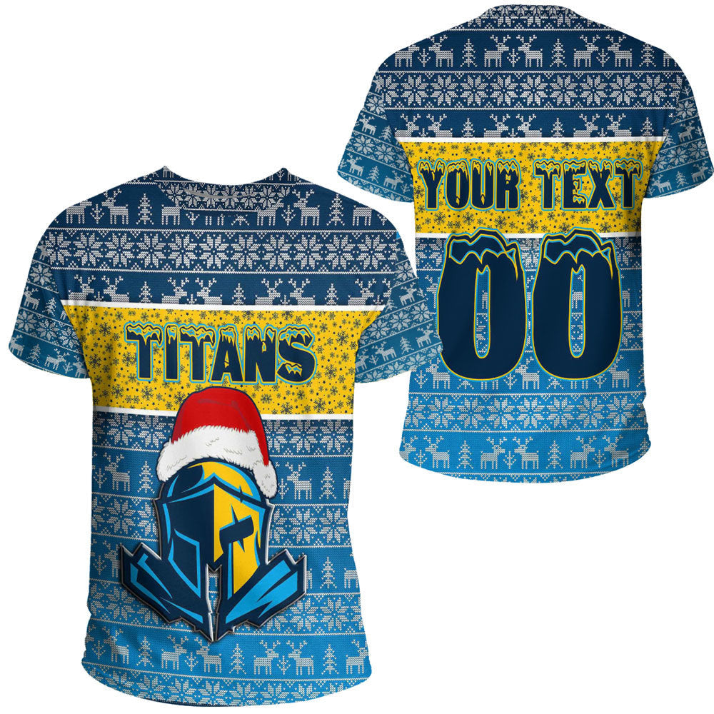 (Custom) Vibe Hoodie Clothing - Gold Coast Titans Christmas Aboriginal Tattoo T-shirt - Vibe Hoodie Shop