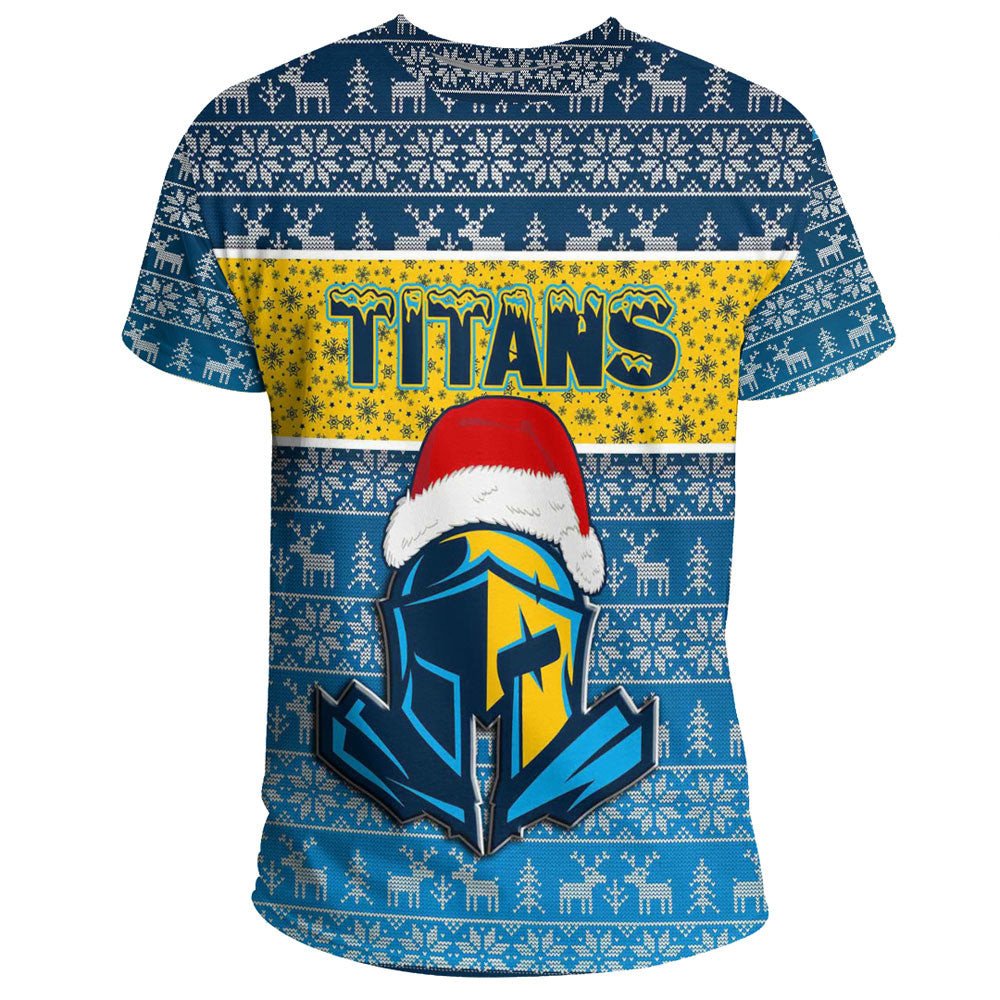 (Custom) Vibe Hoodie Clothing - Gold Coast Titans Christmas Aboriginal Tattoo T-shirt - Vibe Hoodie Shop