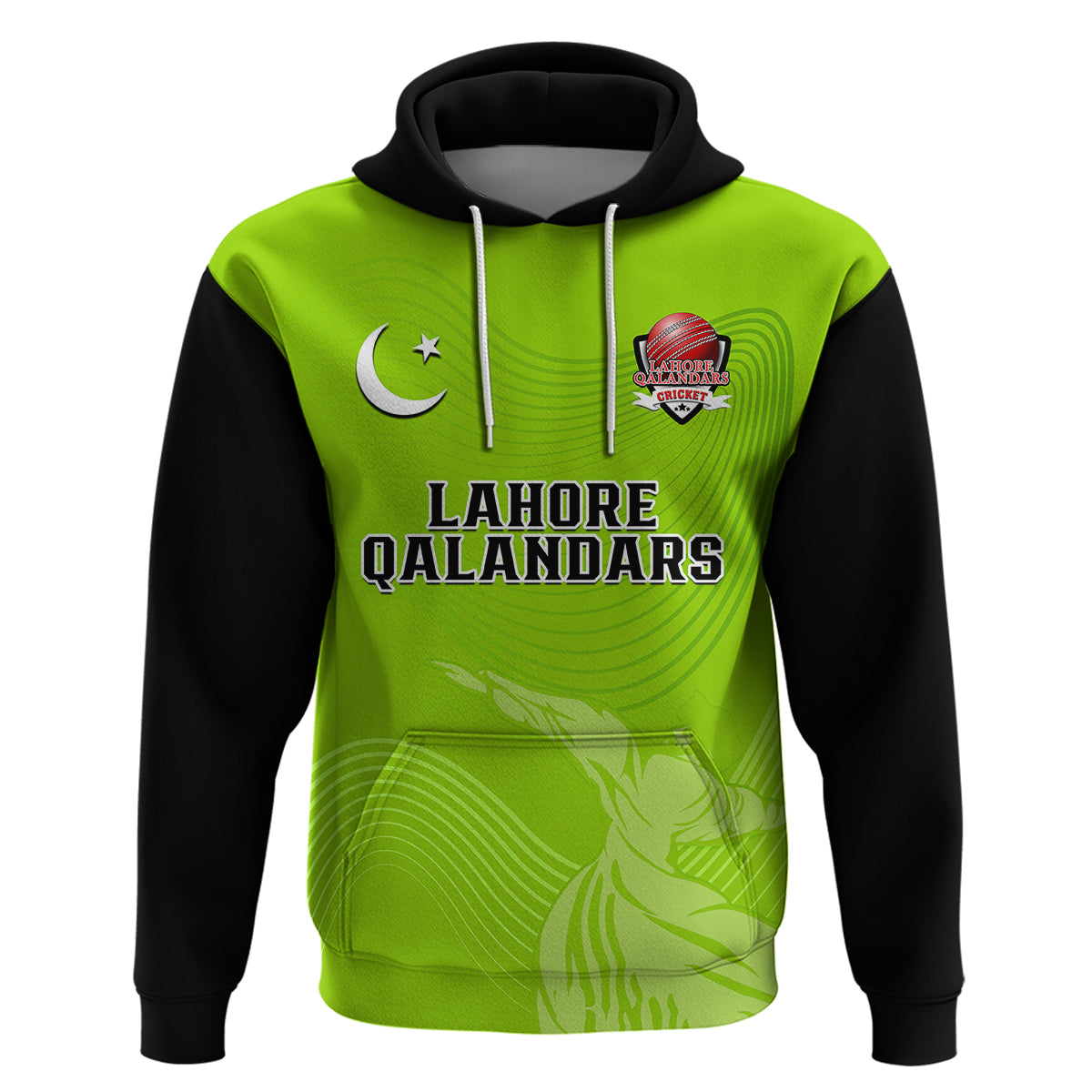 (Custom Text And Number) Lahore Qalandars Cricket Pakistan LQ 2023 Champions Lime Green Hoodie - Vibe Hoodie Shop