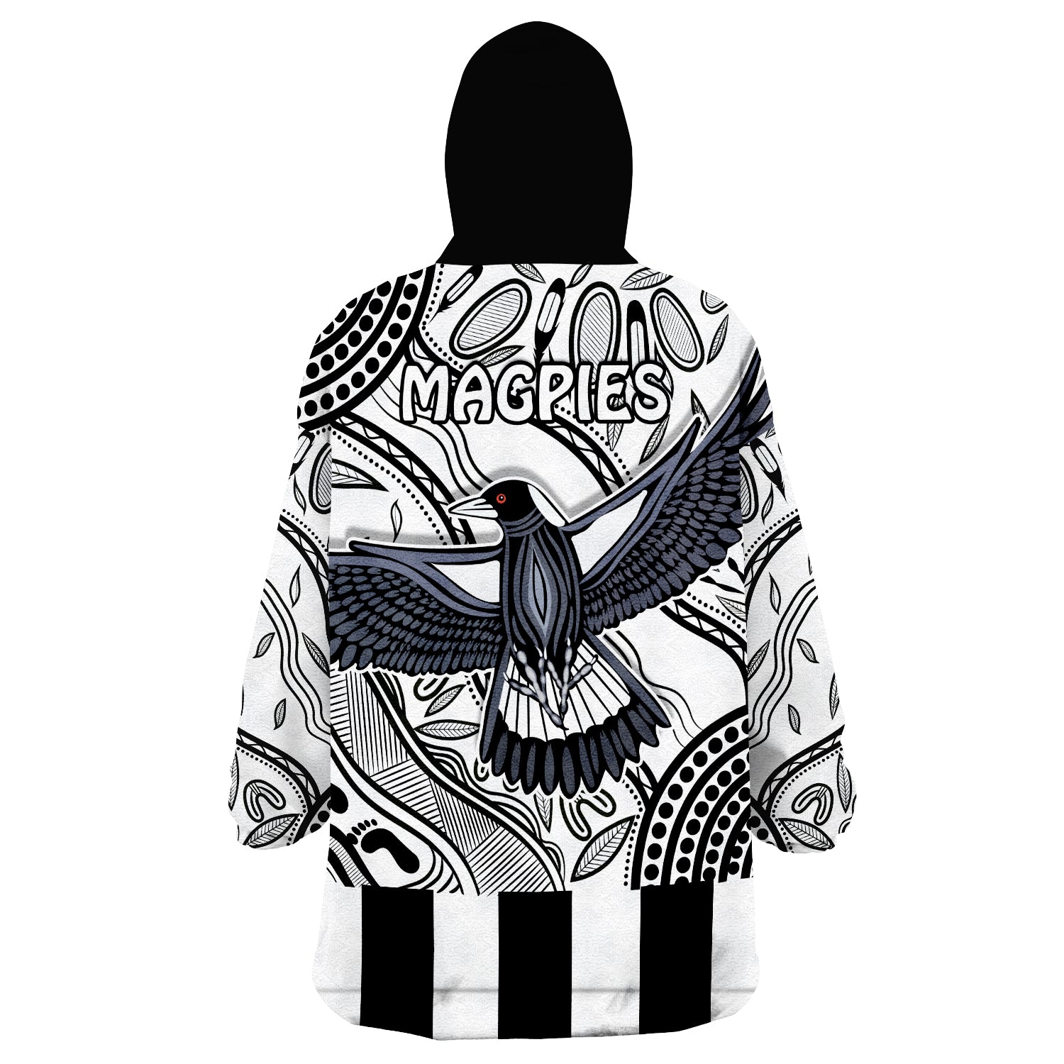 (Custom Personalised) Magpies Lovers Collingwood Forever Wearable Blanket Hoodie - Vibe Hoodie Shop