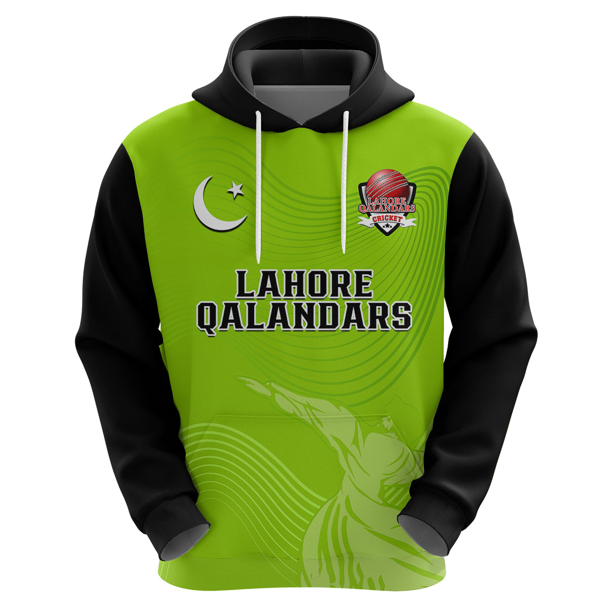 (Custom Text And Number) Lahore Qalandars Cricket Pakistan LQ 2023 Champions Lime Green Hoodie - Vibe Hoodie Shop