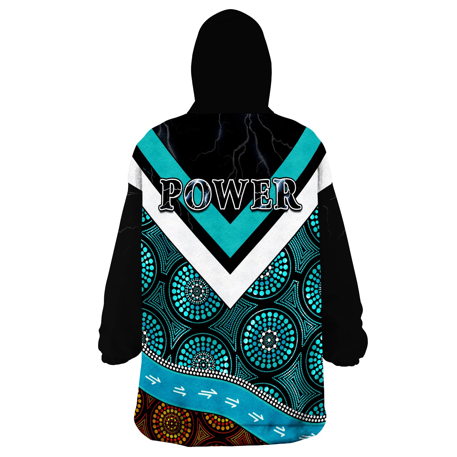 (Custom Personalised) Power Indigenous 2022 Proud Port Adelaide Wearable Blanket Hoodie - Vibe Hoodie Shop