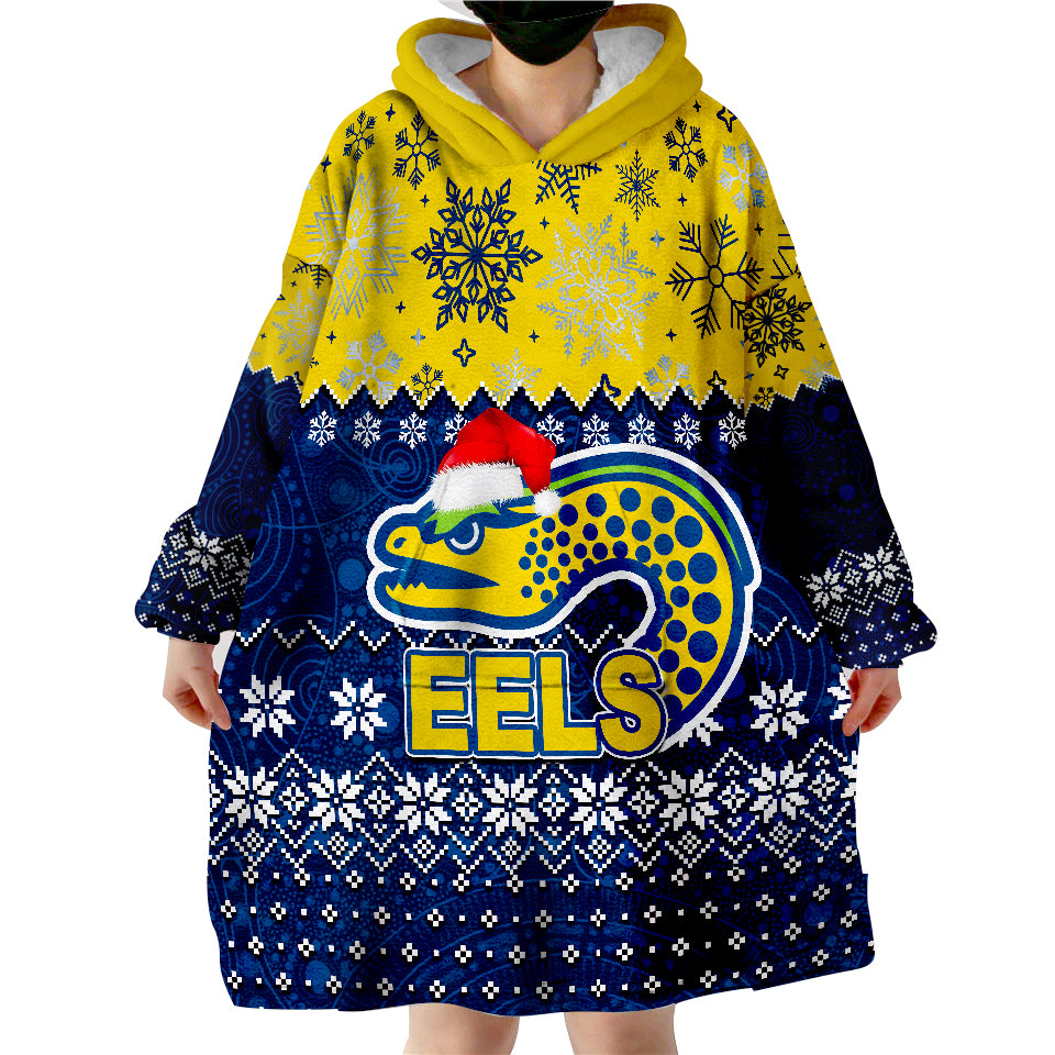 Eels Rugby Christmas 2022 Wearable Blanket Hoodie - Vibe Hoodie Shop