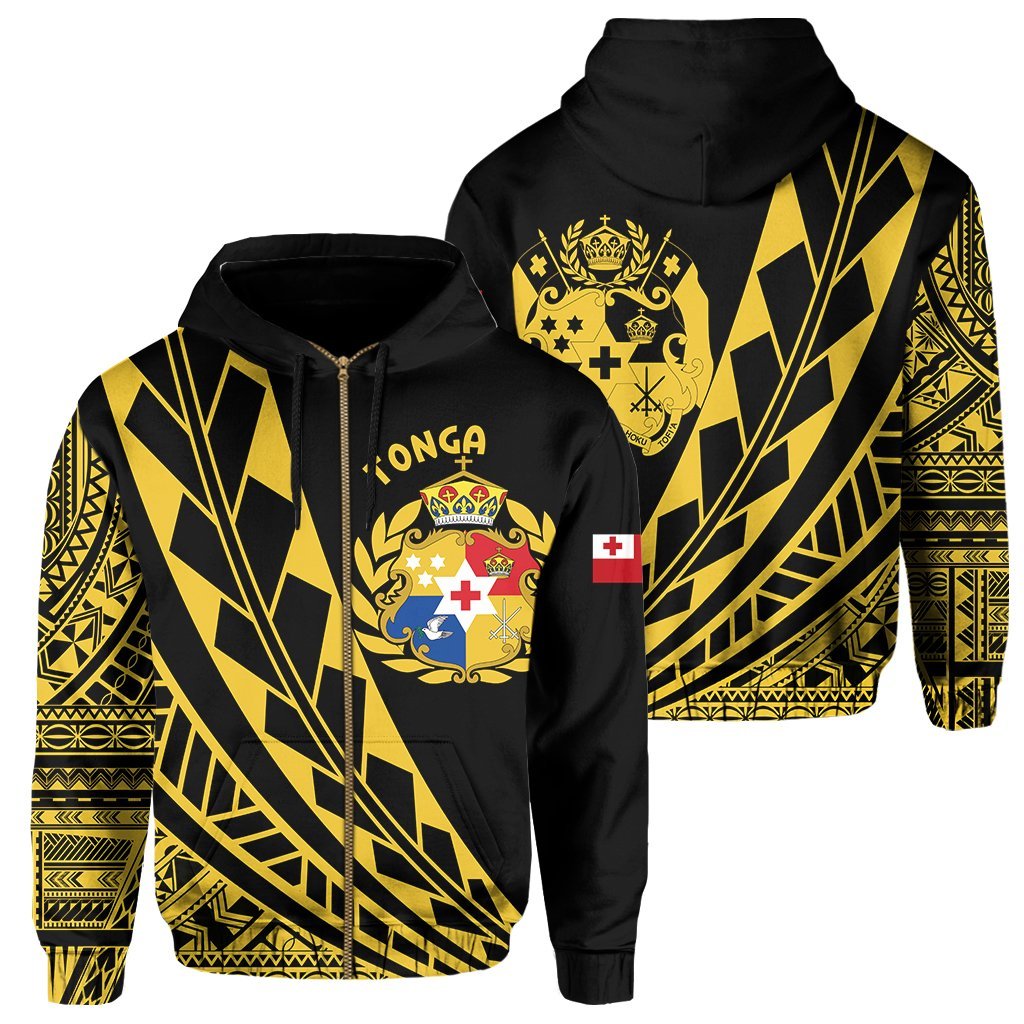 Tonga Zip Hoodie - Nesian Royal Yellow - Vibe Hoodie Shop