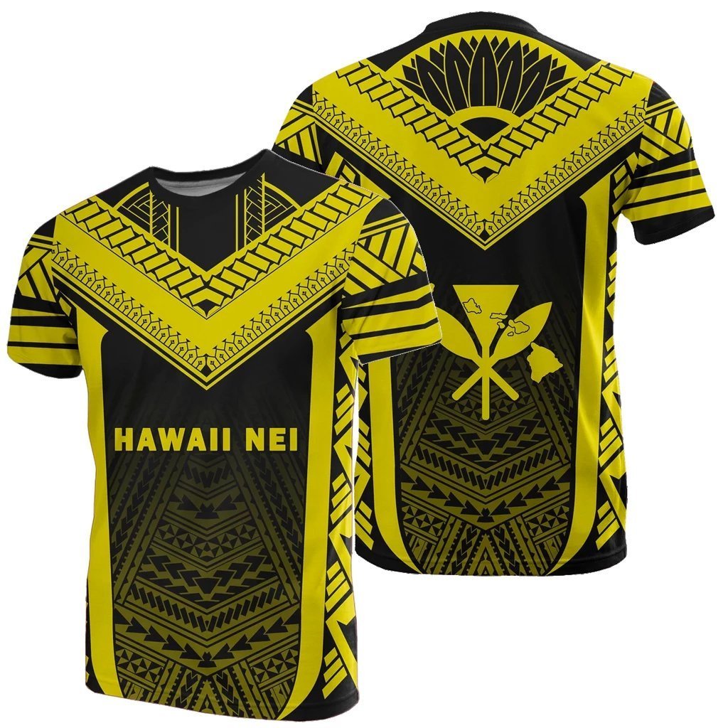 Hawaii Kanaka Polynesian T shirt Active Yellow - Vibe Hoodie Shop