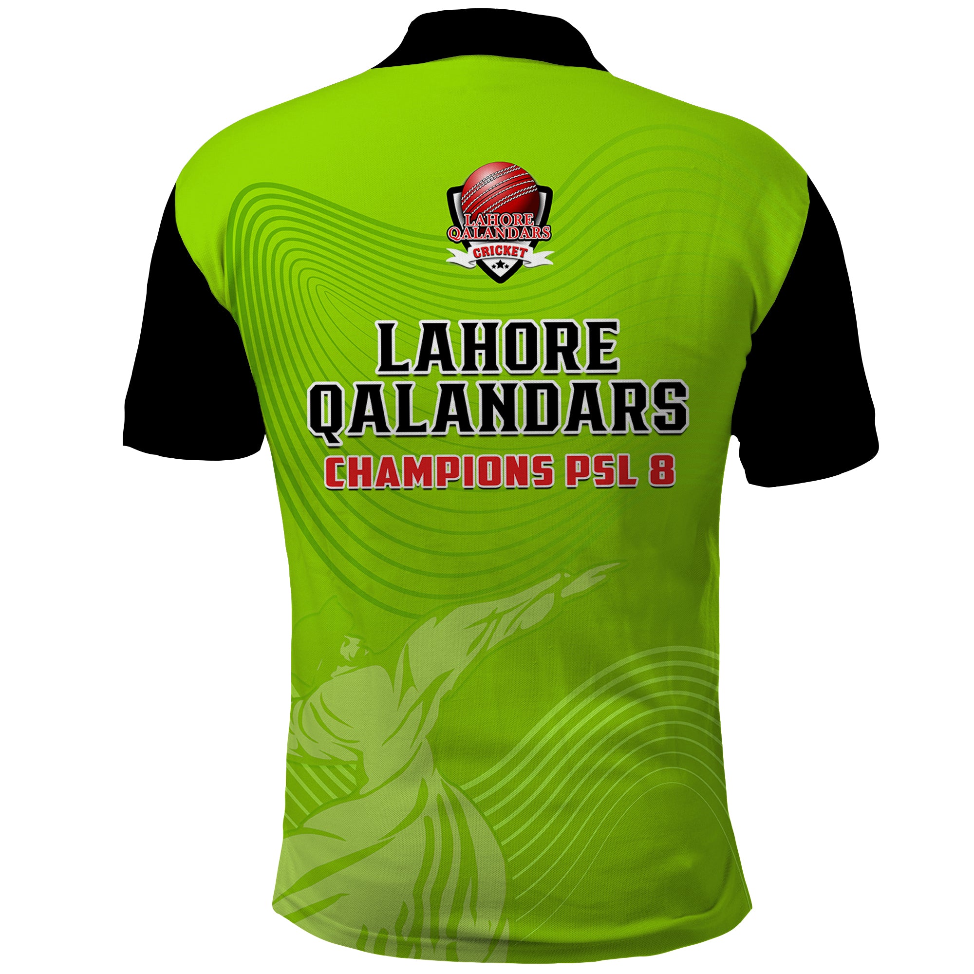 Lahore Qalandars Cricket Pakistan LQ 2023 Champions Lime Green Polo Shirt - Vibe Hoodie Shop