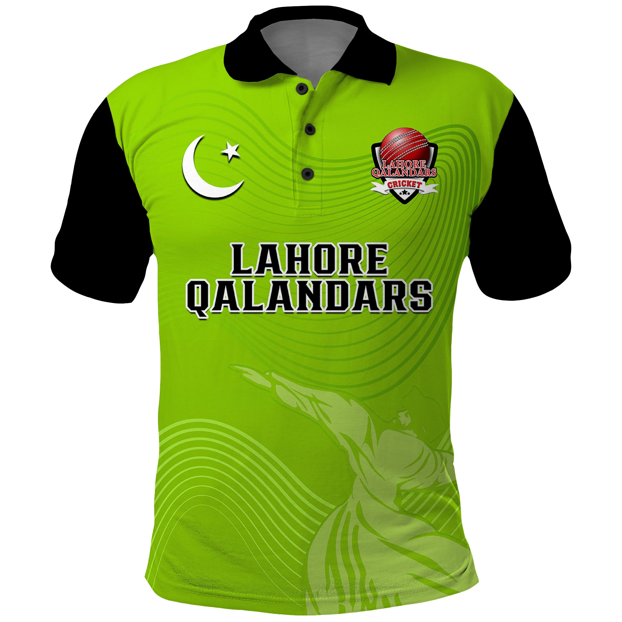 Lahore Qalandars Cricket Pakistan LQ 2023 Champions Lime Green Polo Shirt - Vibe Hoodie Shop