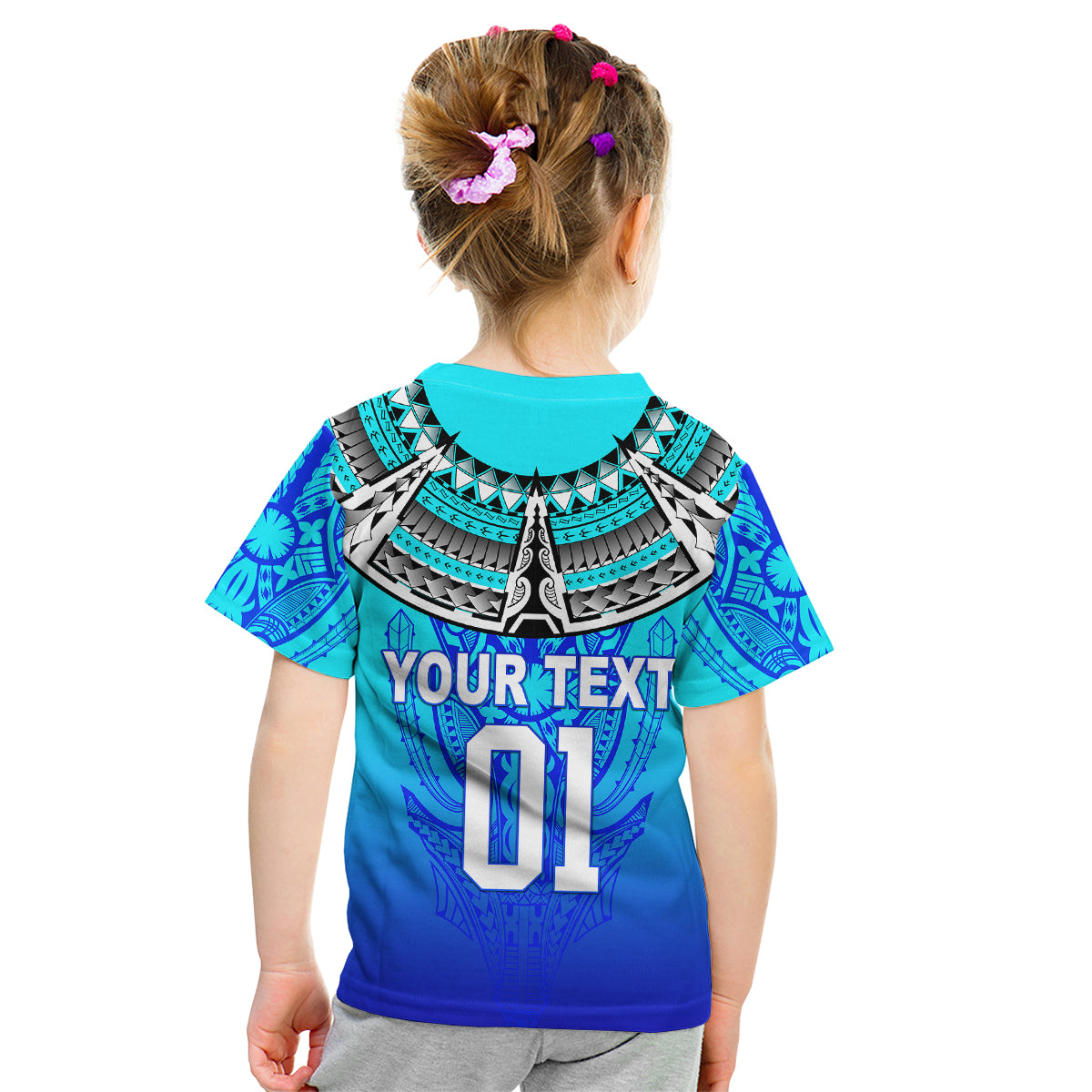 (Custom Personalised) Moana Pasifika Super Rugby Tapa Pacific Island Tapa Simple Kid T Shirt - Vibe Hoodie Shop