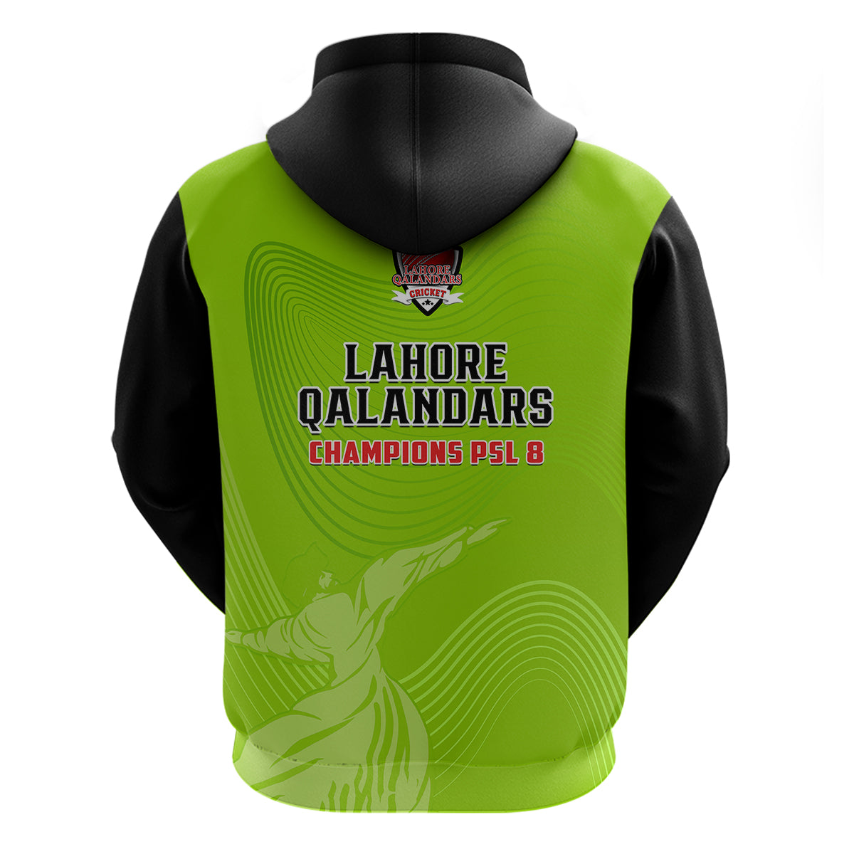 Lahore Qalandars Cricket Pakistan LQ 2023 Champions Lime Green Hoodie - Vibe Hoodie Shop