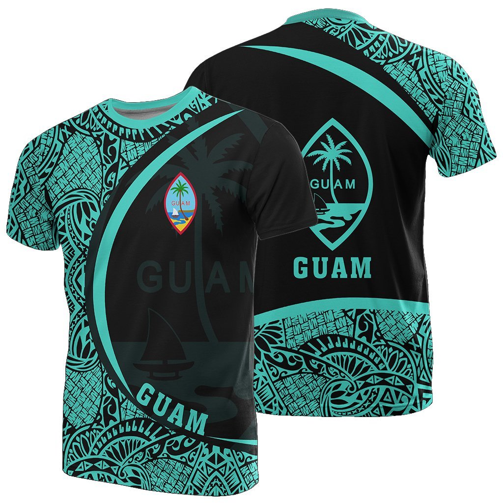 Guam Micronesia T shirt Turquoise - Round Style - Vibe Hoodie Shop