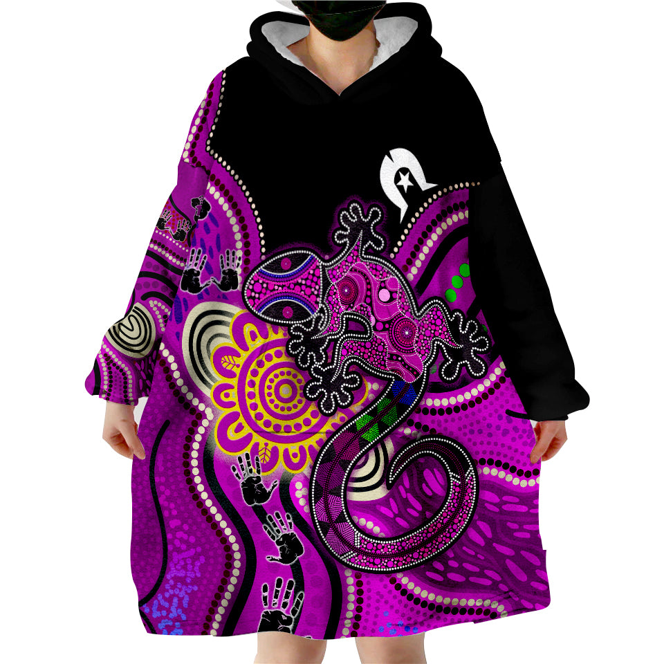 (Custom Personalised) NAIDOC Week 2022 Aboriginal Lizard Wearable Blanket Hoodie - Vibe Hoodie Shop