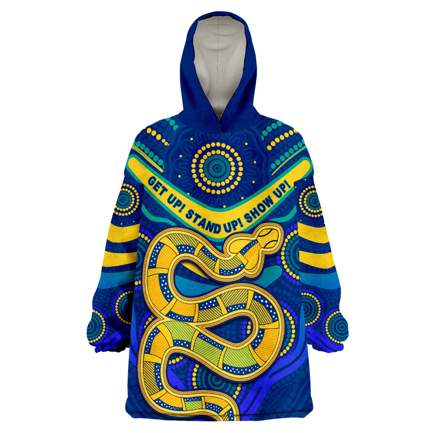 (Custom Personalised) Eels NAIDOC Week 2022 Aboriginal Get Up Wearable Blanket Hoodie - Vibe Hoodie Shop