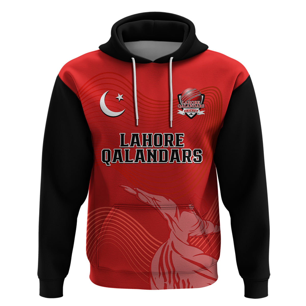 (Custom Text And Number) Lahore Qalandars Cricket Pakistan LQ 2023 Champions Red Hoodie - Vibe Hoodie Shop